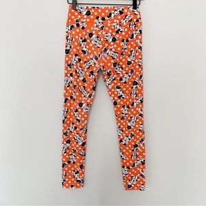 Lularoe one size Disney Minnie Mouse red polka dot leggings vacation cozy OS